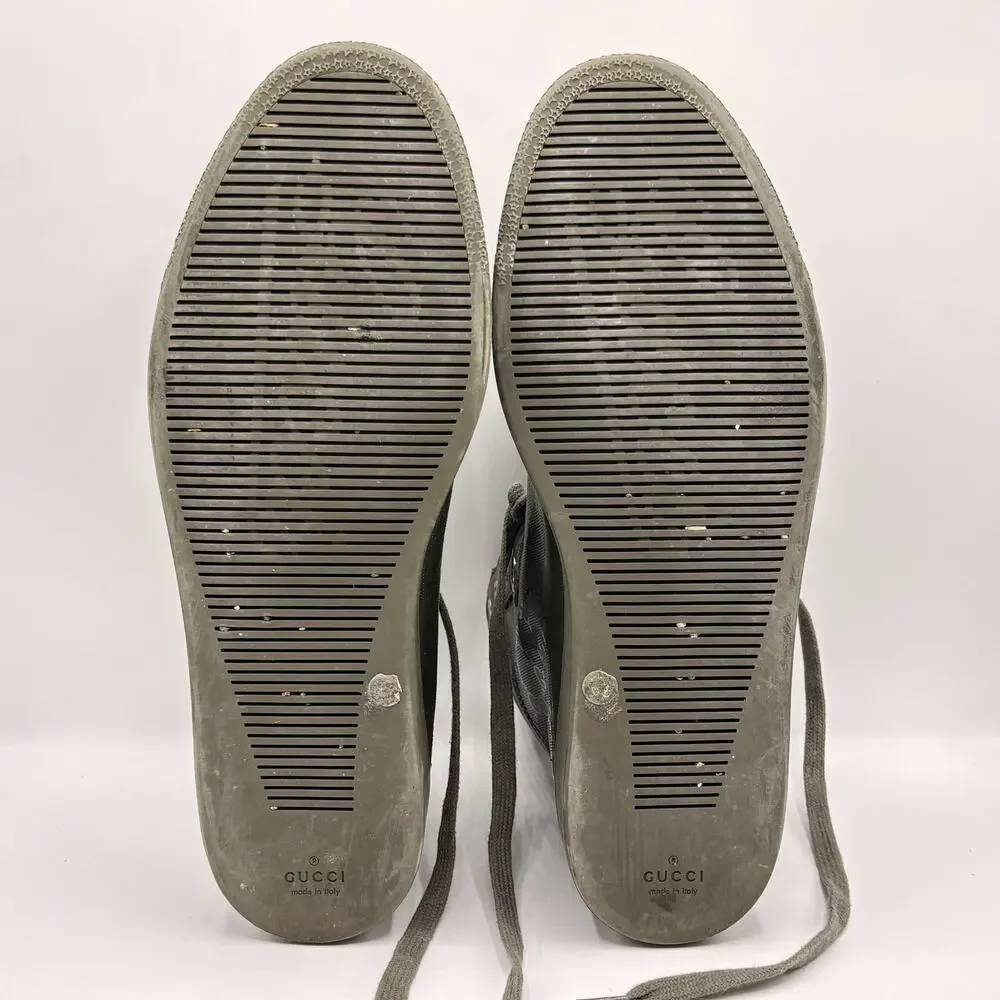 GUCCI Coda Imprime High Top Sneakers Gloss Military Green Sz 10G/10.5 US $1245